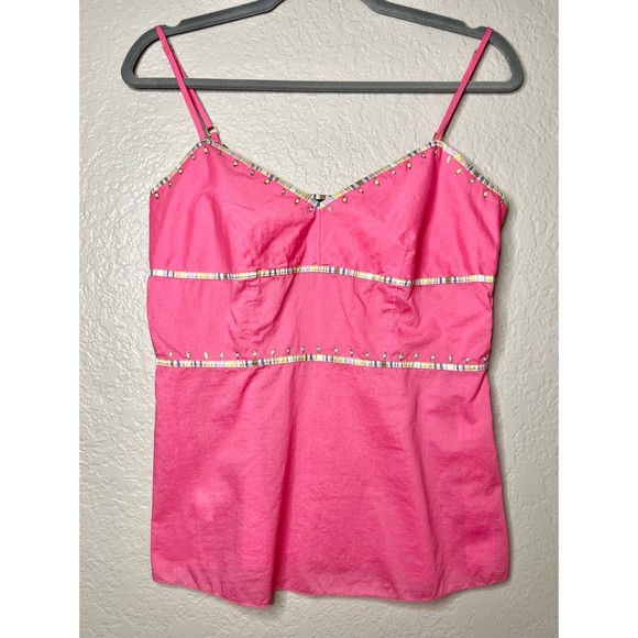 Express Tops - Vintage Y2K Express Pink Beaded Tank Top EUC Women’s Size S